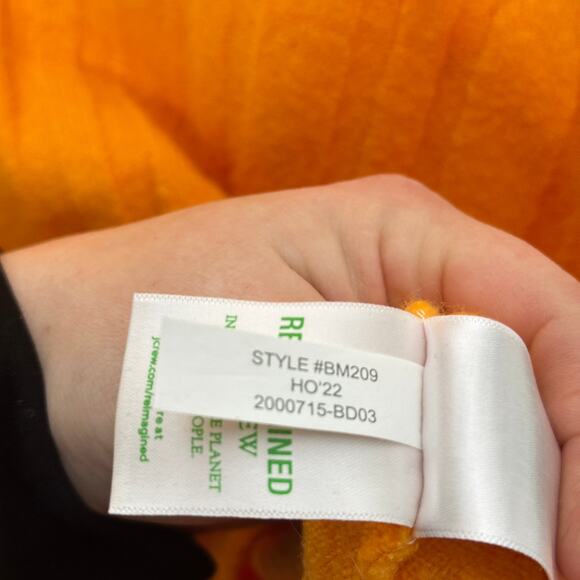 J. CREW Ribbed Mockneck Sweater in Supersoft Yarn Tangerine Orange Sz M {3N12} - Picture 6 of 6